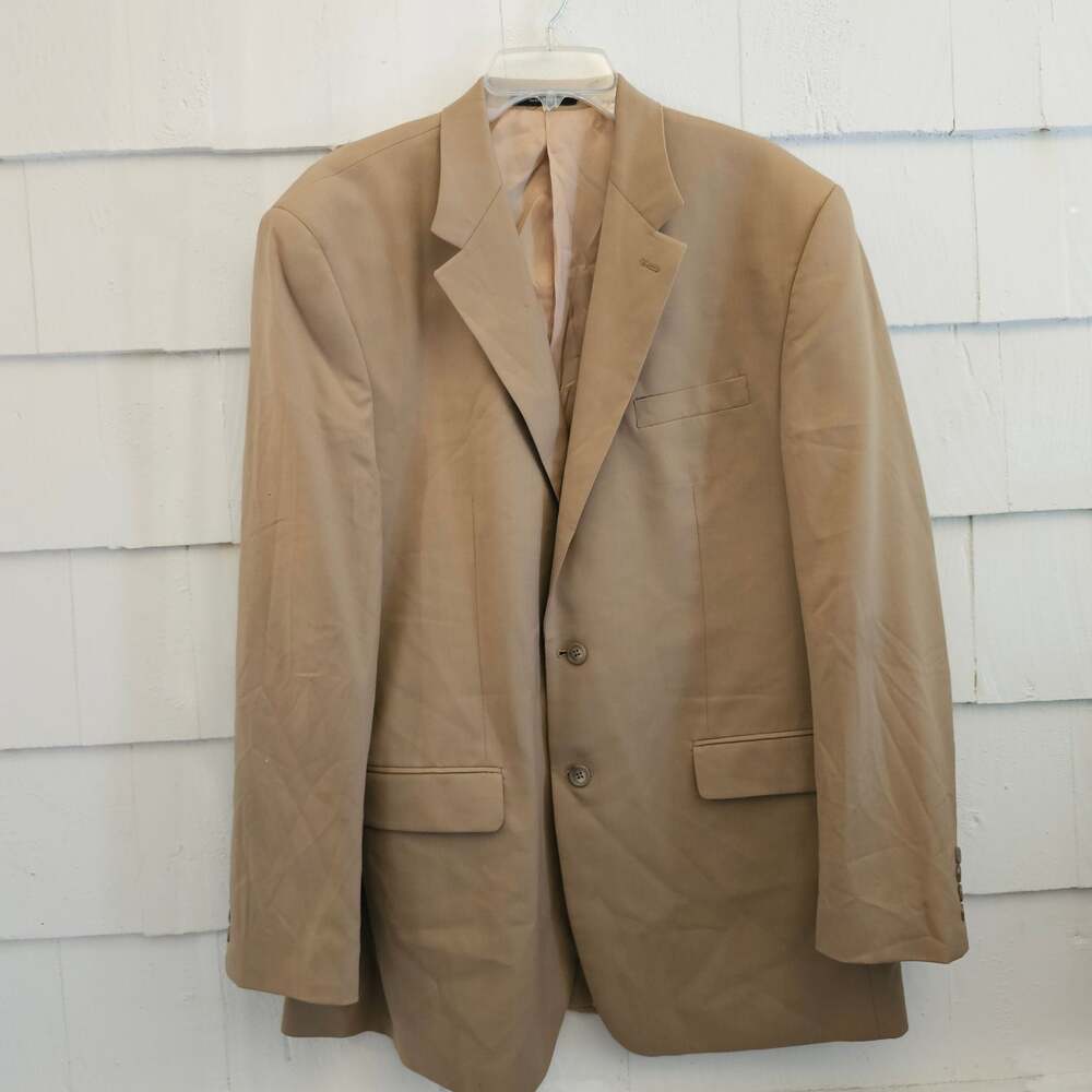 Lauren Ralph Lauren 44L Tan 100% Wool Sport Coat Blazer 2 Button Classic Fit Men